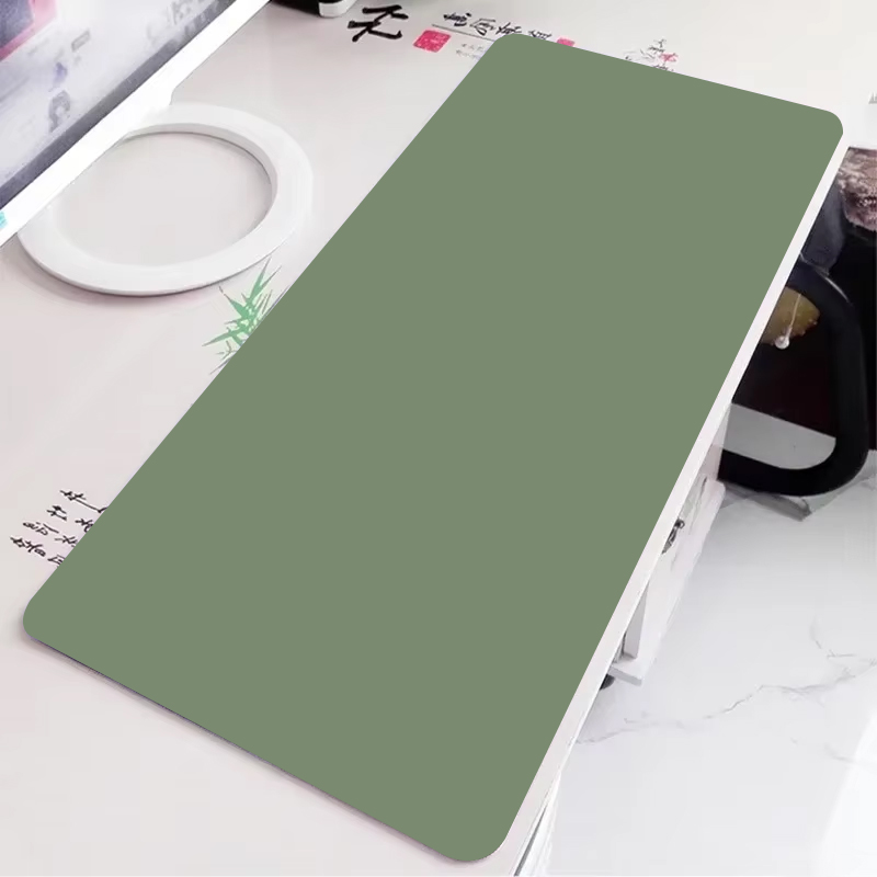 Desk Setup Laptop - Solid green gaming mousepad large simple