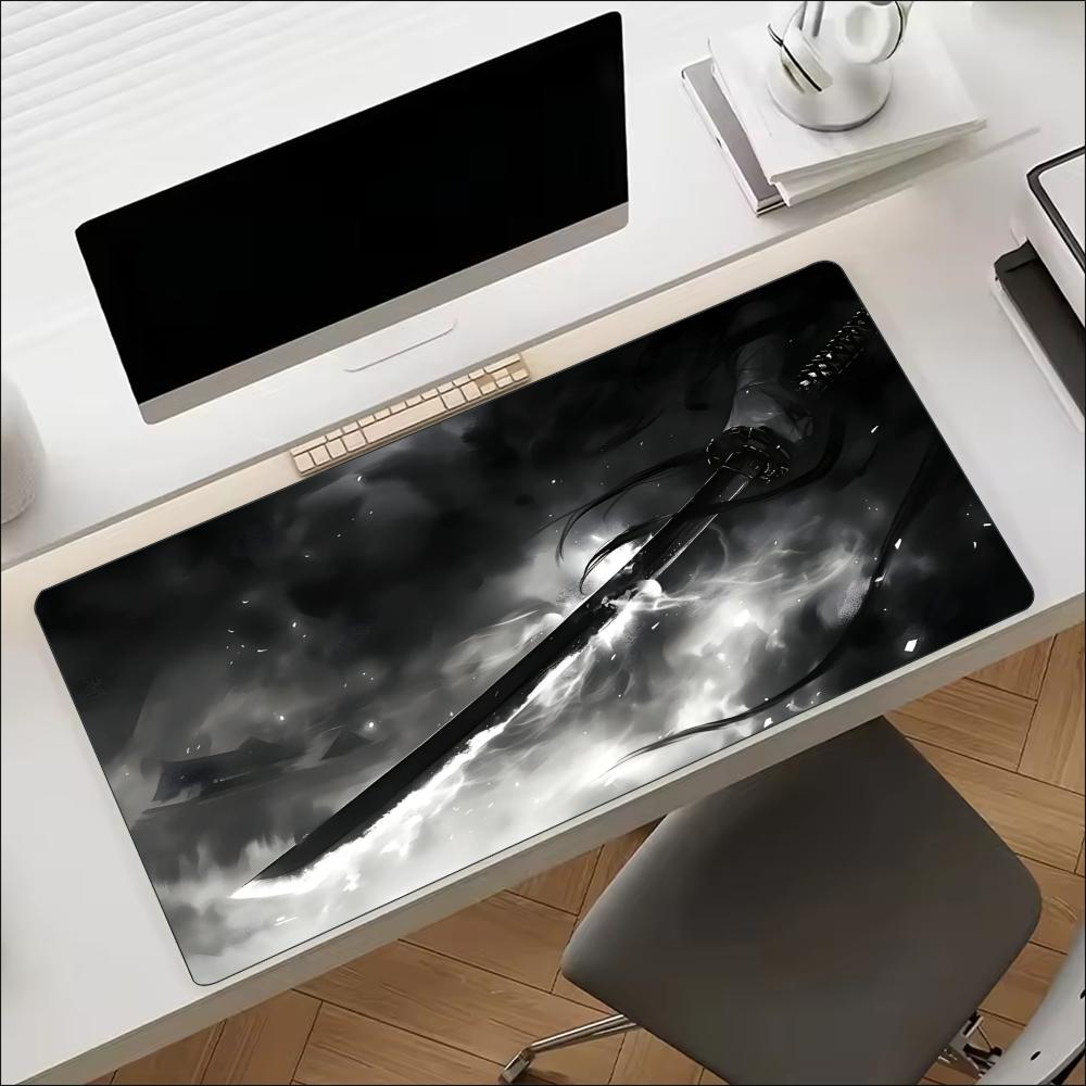 Desk Setup For Work - Desk Mat Japanese Samurai Katana Sword