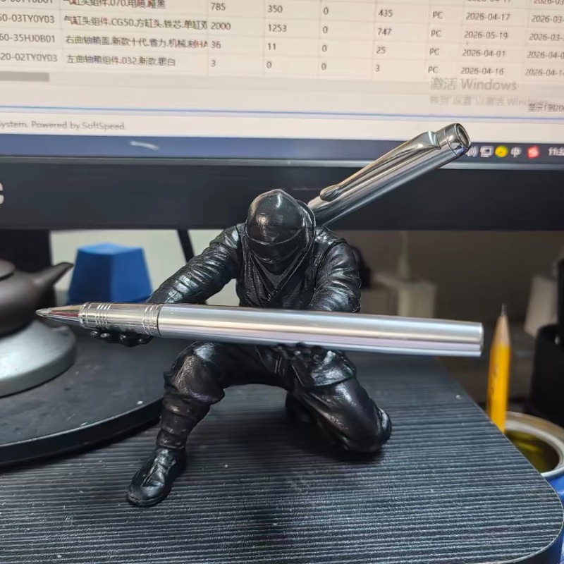 Desk Setup Tech - Ninja Pen Holder 3D Printed Samurai