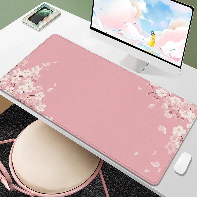 Desk Setup Girly - VIKAMA Cherry Blossom Large Mouse Pad,