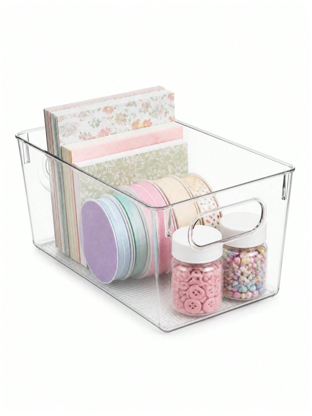 8-Pack Clear Storage Bins with - Desk Setup Organizer ulasan dan harga