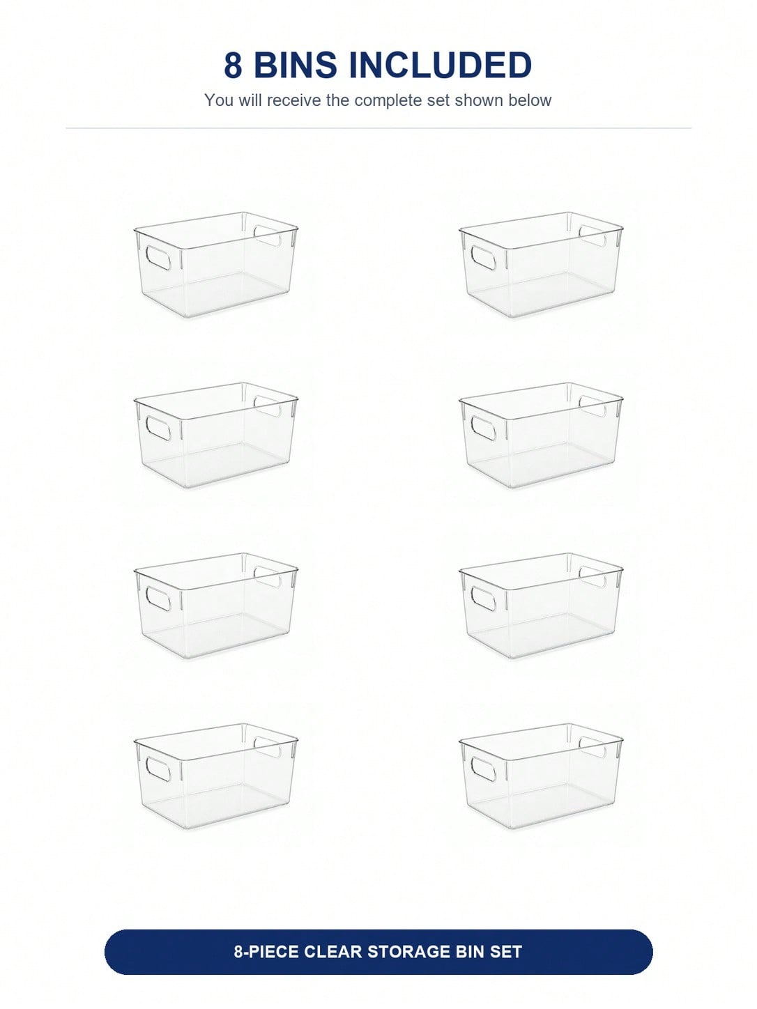 8-Pack Clear Storage Bins with - Desk Setup Organizer ulasan dan harga