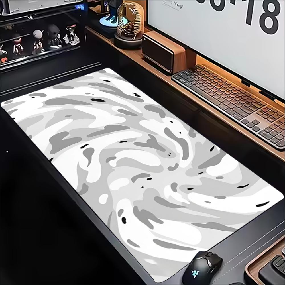 Desk Mat Grey White Topographi - Work Desk Home Setup ulasan dan harga