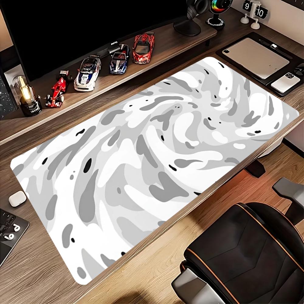 Desk Mat Grey White Topographi - Work Desk Home Setup ulasan dan harga