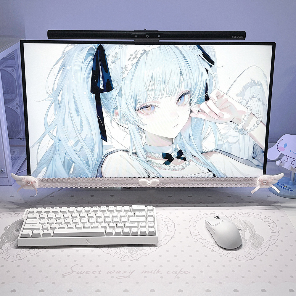 New Screen Decor White Lace Mo - Desk Setup Tech ulasan dan harga