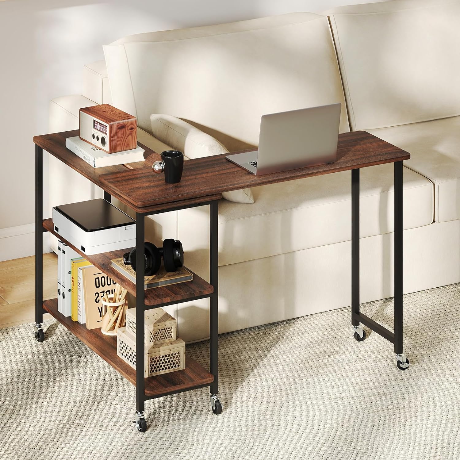 360° Rotating Side Table with  - Desk Setup Laptop ulasan dan harga
