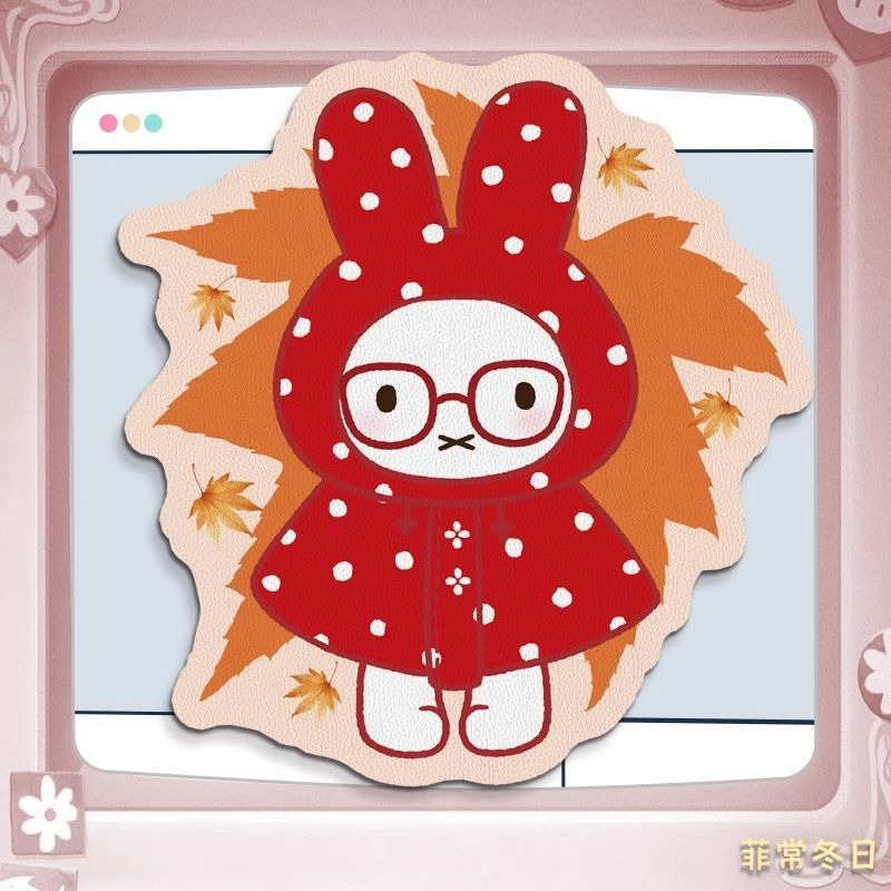Anime Miffy Leather Mouse Pad  - Desk Setup Laptop ulasan dan harga