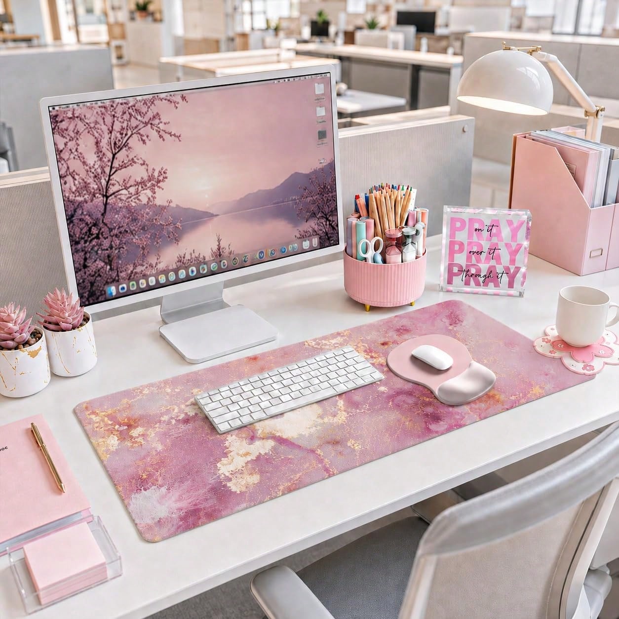 Desk Decor Set Of 7, Office De - Desk Setup Girly ulasan dan harga