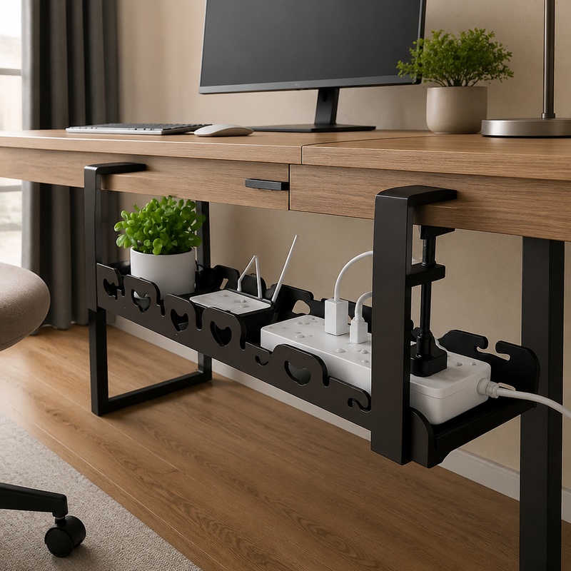 Under-Desk Metal Tray for Cabl - Desk Setup Requirements ulasan dan harga