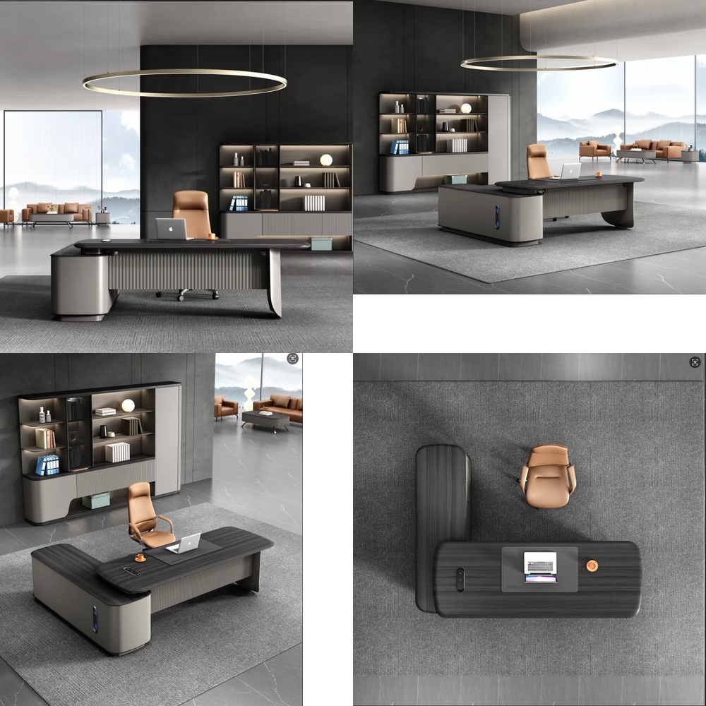 Modern Luxury Executive L Shap - Desk Setup For Work ulasan dan harga