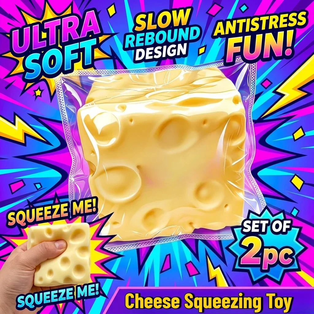 2PC Soft Squeeze Mini Cheese T - Desk Setup Girl ulasan dan harga