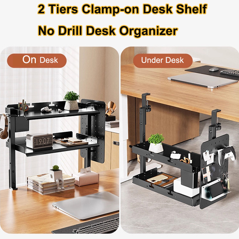 Clamp-on 14 inch Above Below D - Desk Setup Organizer ulasan dan harga