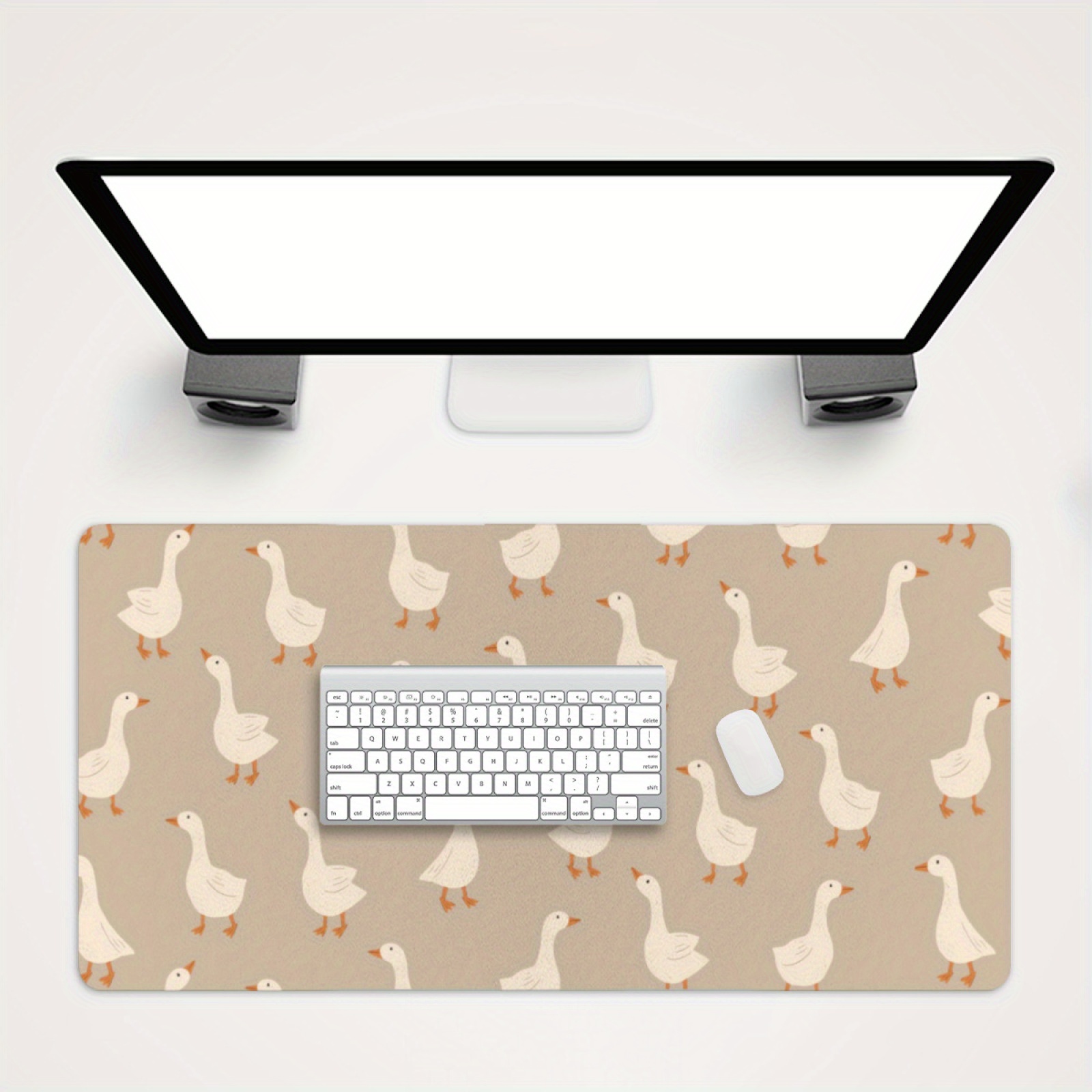 Goose Flock Pattern Desk Mat N - Desk Setup Beige ulasan dan harga