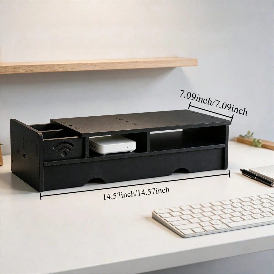 Black Matte WiFi Router Storag - Desk Setup Tech ulasan dan harga