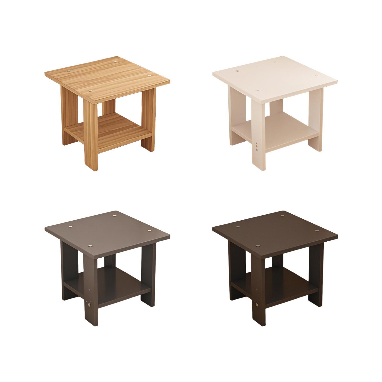 Wooden Double Layers Side Tabl - Desk Setup Laptop ulasan dan harga