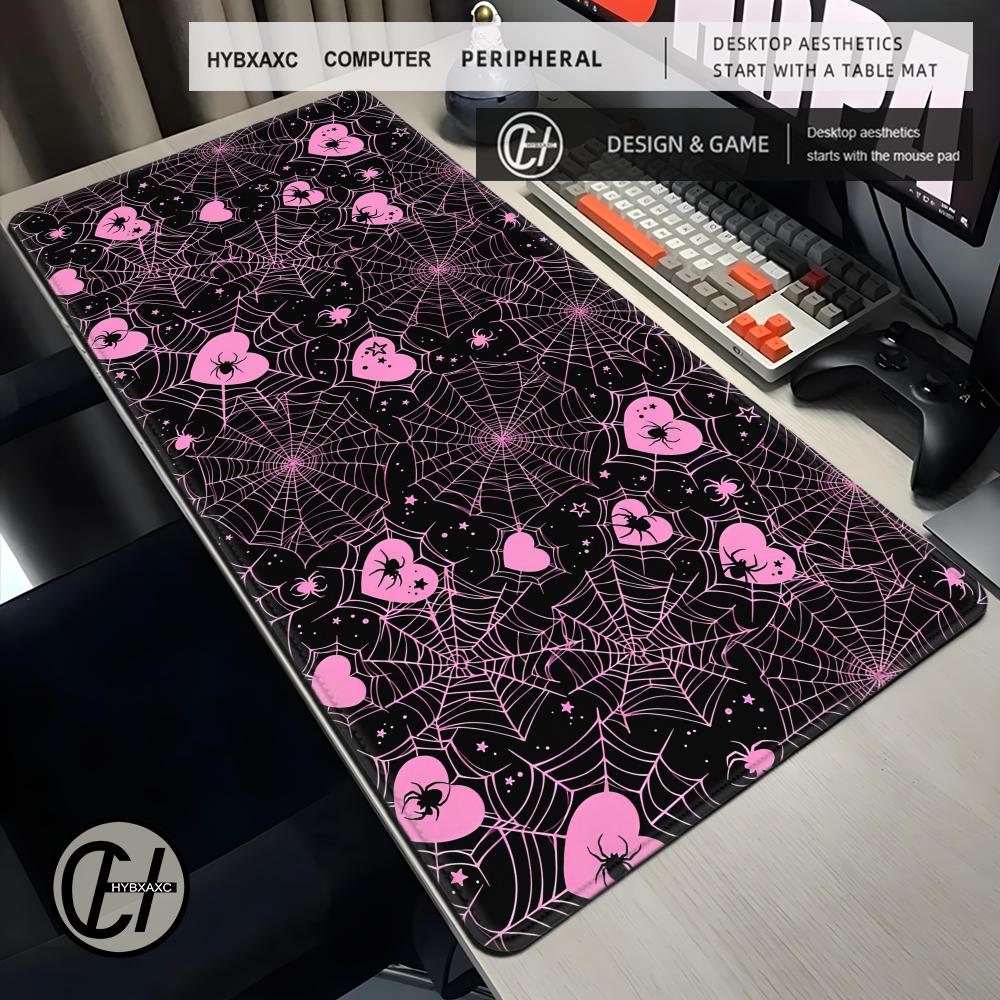 90x40 White or Pink Spiderweb  - Desk Setup Tech ulasan dan harga