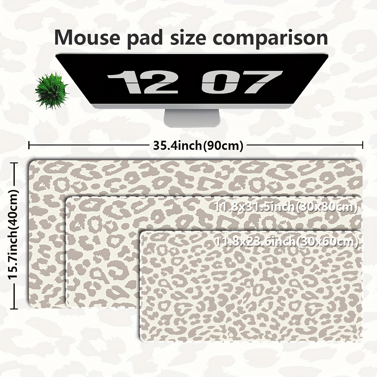 Beige Leopard Print Extended M - Desk Setup Beige ulasan dan harga
