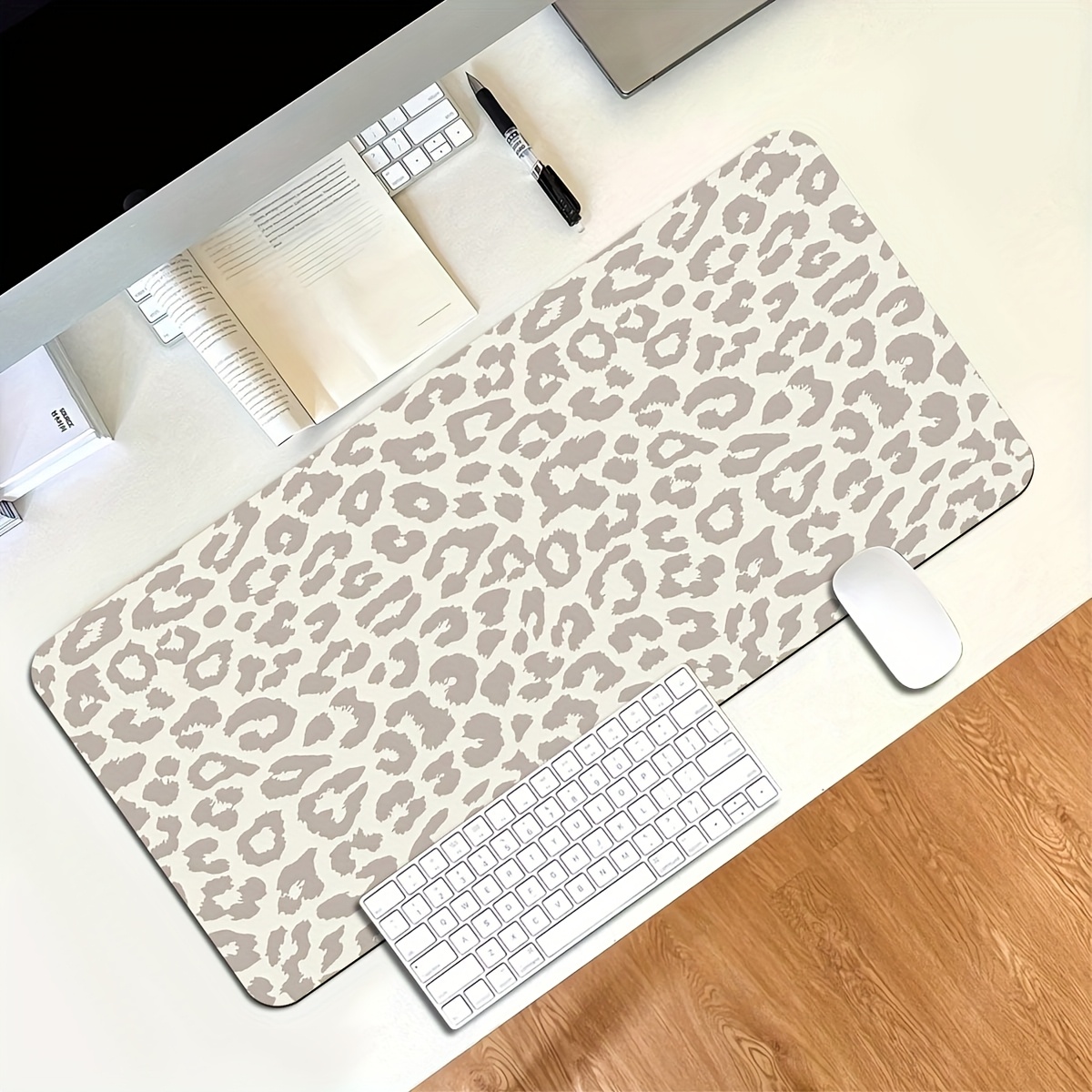 Beige Leopard Print Extended M - Desk Setup Beige ulasan dan harga
