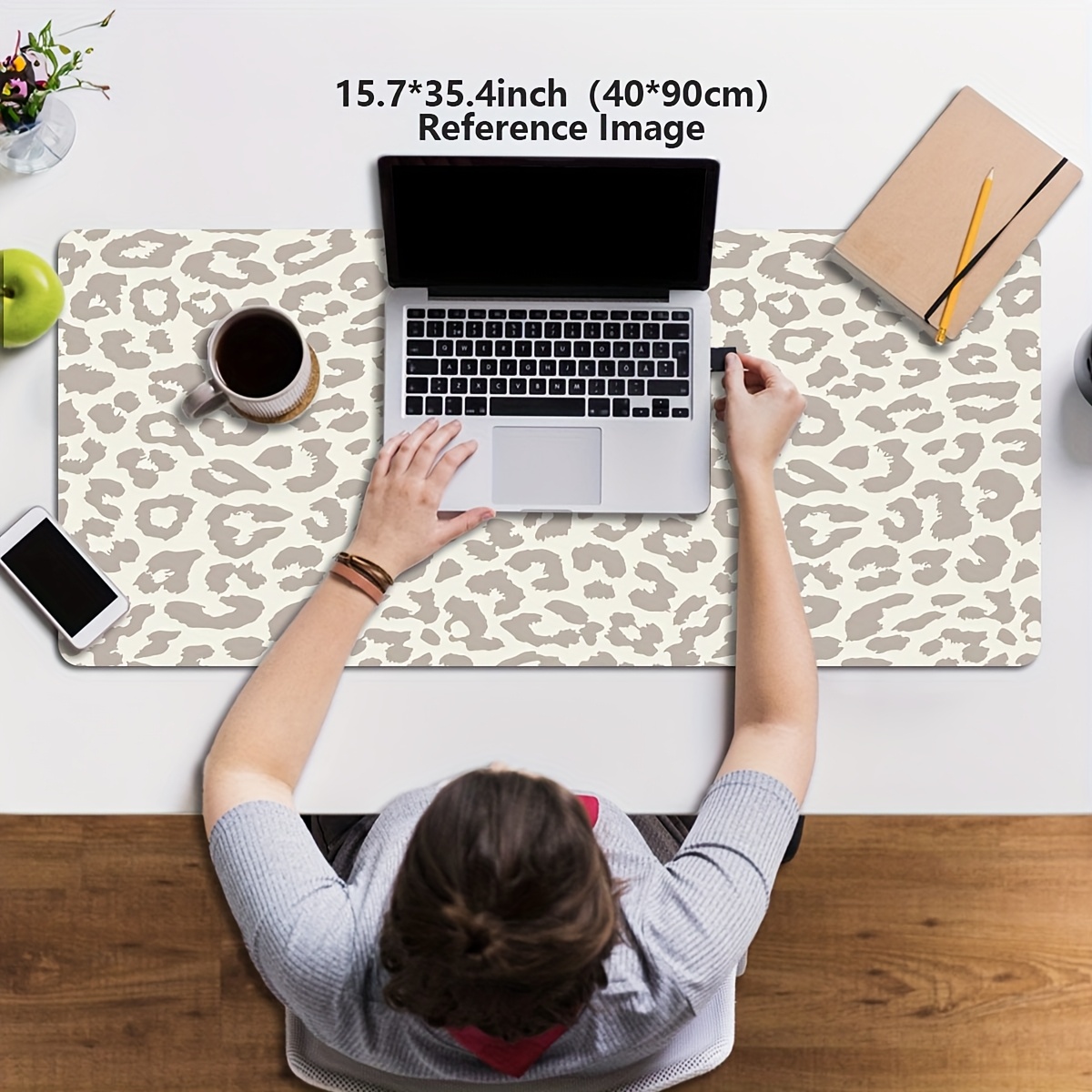 Beige Leopard Print Extended M - Desk Setup Beige ulasan dan harga
