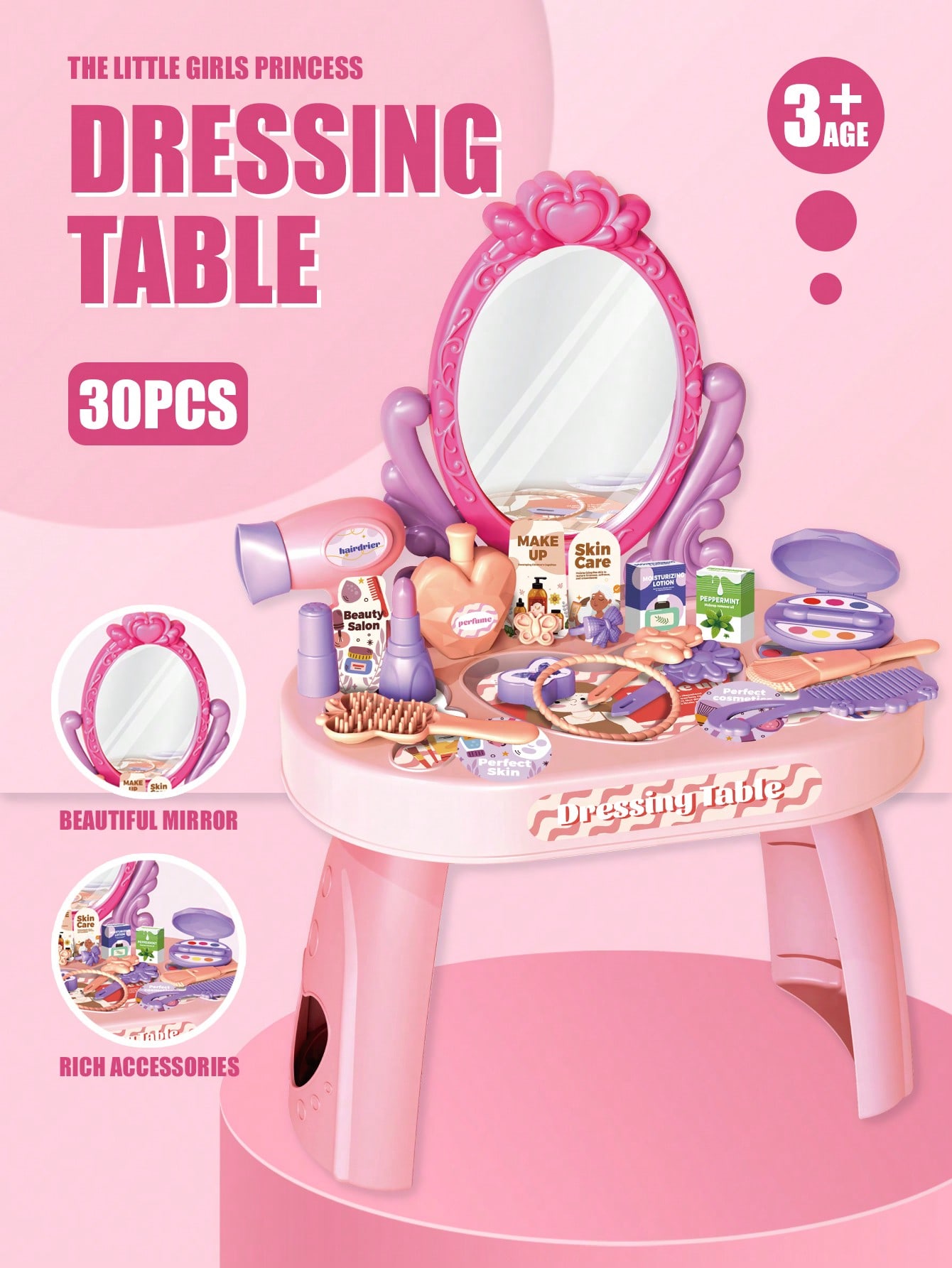 Kids Princess Vanity Dressing  - Desk Setup Girl ulasan dan harga