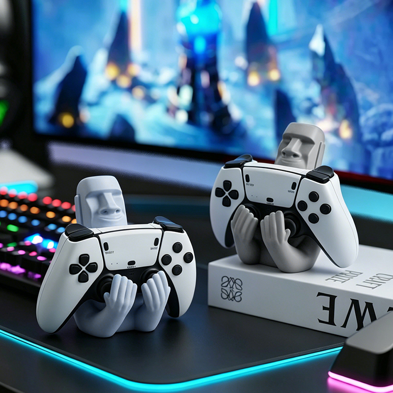 Funny Moai Stone Resin Gamepad - Desk Setup Ps5 ulasan dan harga