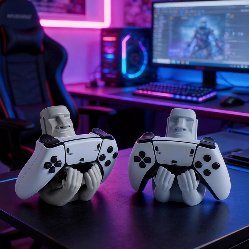Funny Moai Stone Resin Gamepad - Desk Setup Ps5 ulasan dan harga