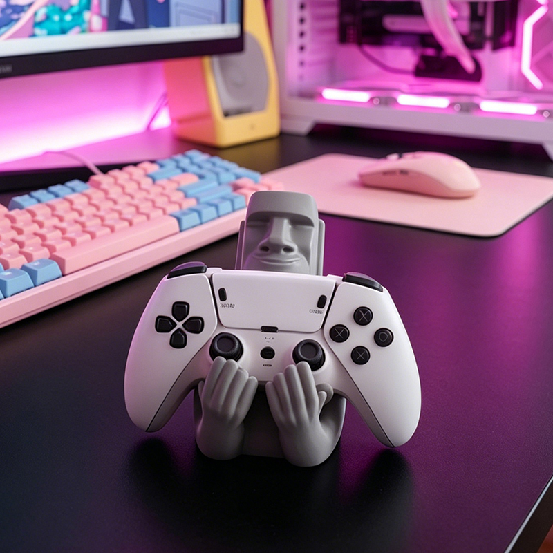 Funny Moai Stone Resin Gamepad - Desk Setup Ps5 ulasan dan harga
