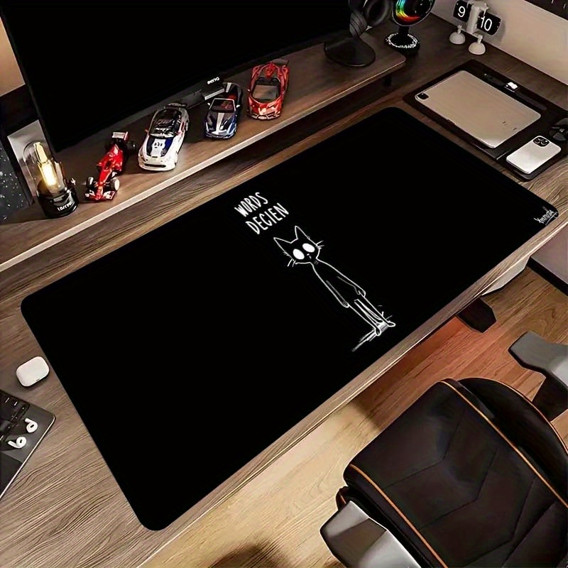 Funny Sketch Cat Words Decien  - Desk Setup For Work ulasan dan harga