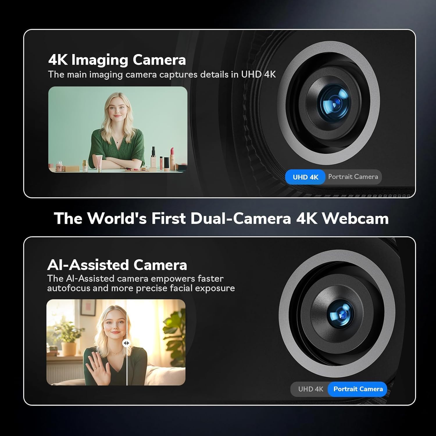Webcam 4K EMEET Dual-Camera AI - Desk Setup Streaming ulasan dan harga